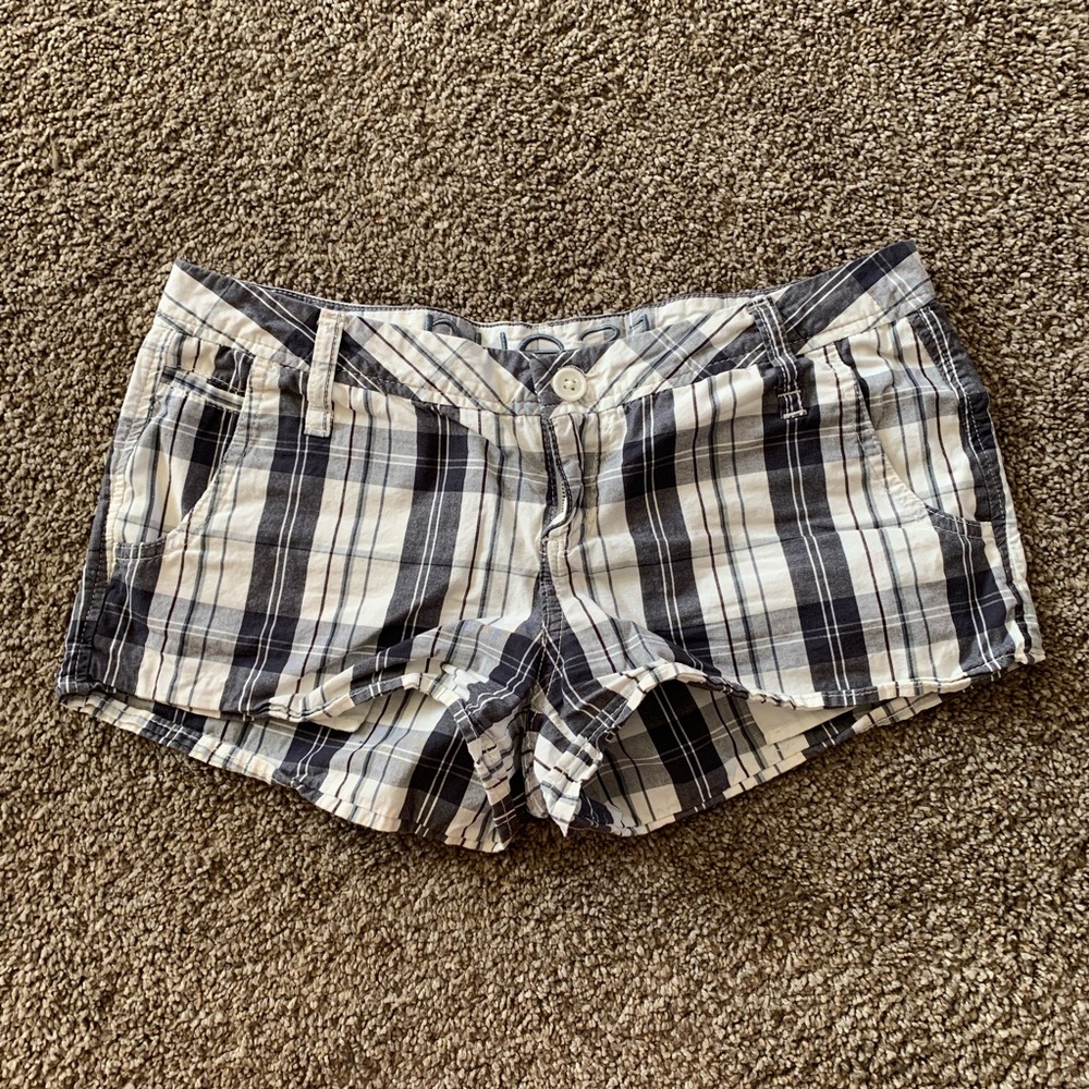 White & Gray Plaid Shorts, Size 3
